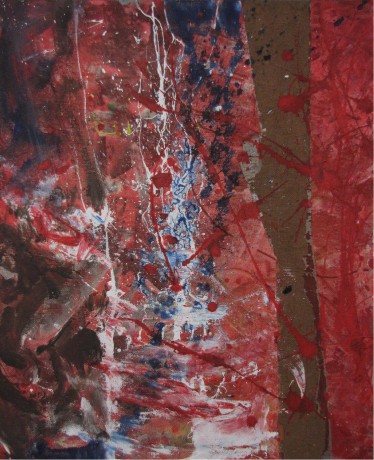 Hnedá rieka, 2002, akryl-sololit 62,5x51 cm